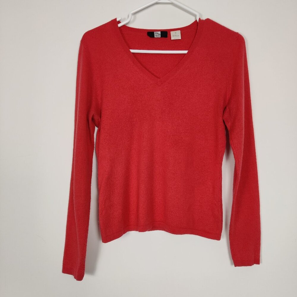 Saks Fifth Avenue Women's Sweater Size M Peach Color Silk Cashmere Casual Office